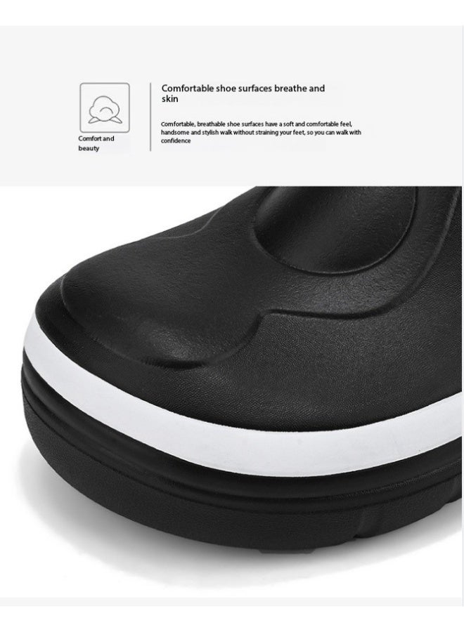 Professional work shoes, unisex safety shoes, suitable for chefs, nurses, and doctors. Oil-resistant, waterproof, and slip-resistant, black. - Image 2