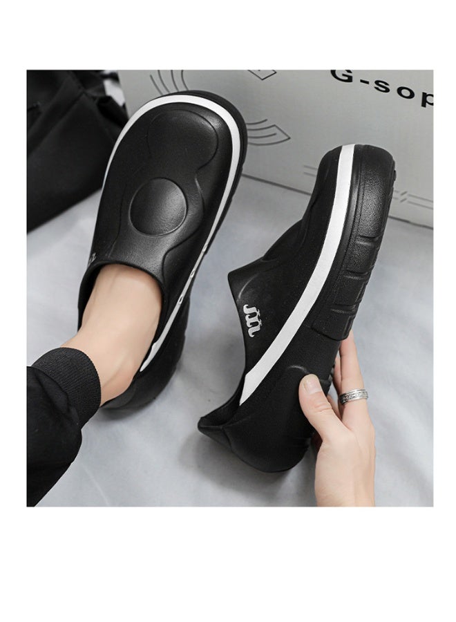 Professional work shoes, unisex safety shoes, suitable for chefs, nurses, and doctors. Oil-resistant, waterproof, and slip-resistant, black. - Image 5