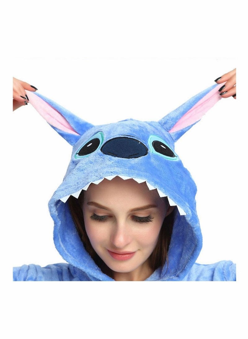 Captaintech Adult Stitch Onesie Pajamas Cartoon Animal Bodysuit Cosplay Costumes Unisex Adult Teenagers Party Wear Blue Sleepwear - Image 3
