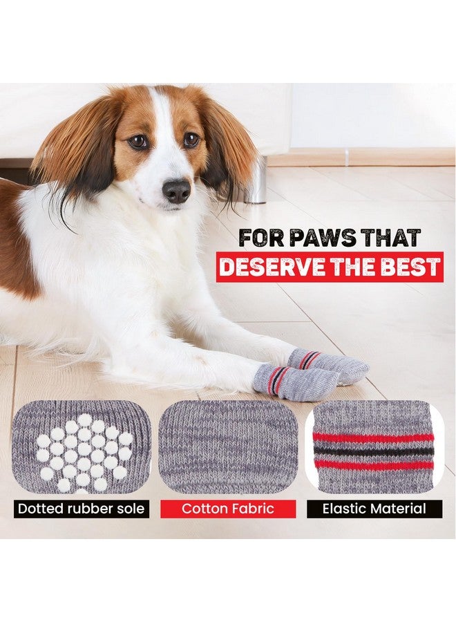 تريكسي جوارب مضادة للانزلاق للكلاب، واقي مخالب، يحمي من الجروح الصغيرة، والأرضيات الباردة والأثاث المترب، رمادي (قد يختلف اللون)، 4 قطع (Xxs-Xs) - Image 5