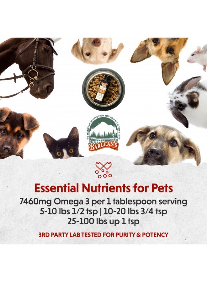 BARLEAN'S Barlean's Flaxseed Oil for Animals, Pet Essential Liquid Omega 3 Fatty Acids Cat and Dog Oil Supplements for Skin and Coat, Omega 3 for Dogs, Cats and Other Pets, 12 oz - Image 5