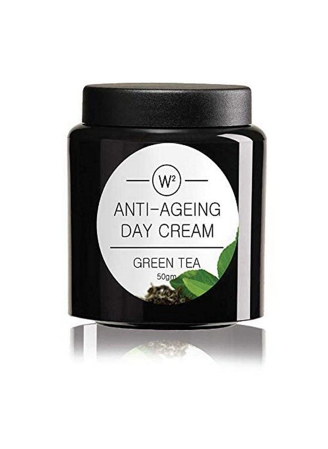 W2 - Green Tea Antiaging Day Cream With The Goodness Of Almond Oil Argon Oil Shea Butter And Olive Oil 50 Gm - Image 1