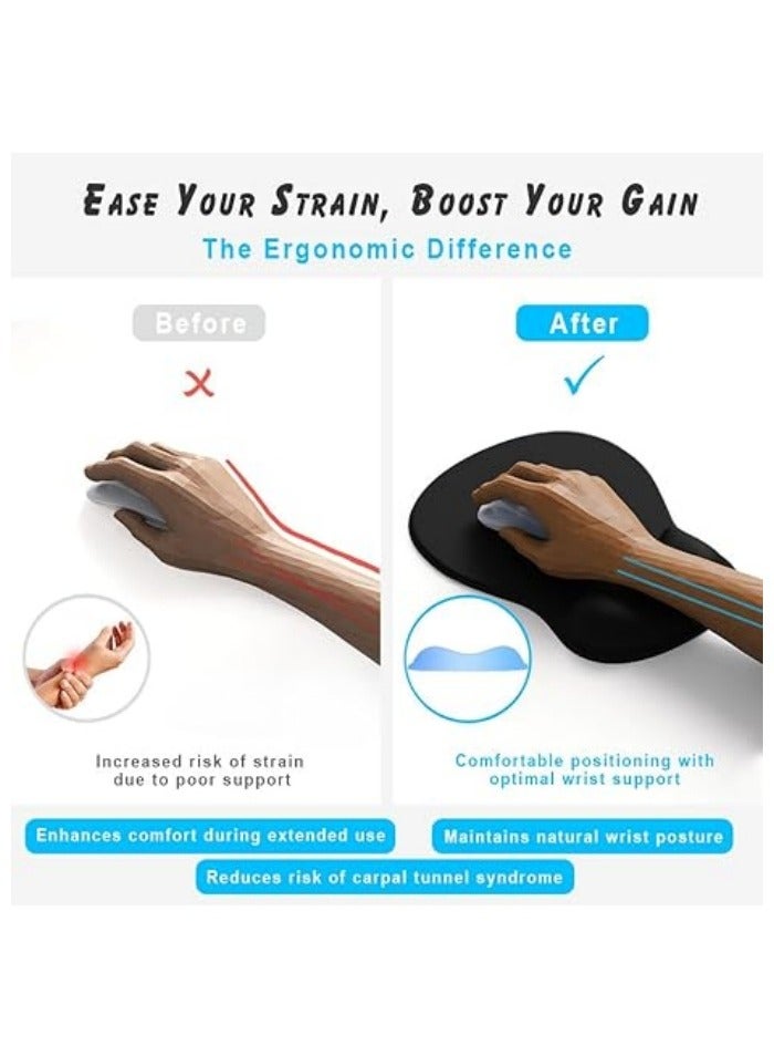 Gel Wrist Rest Mouse Pad-Ergonomic Office Mousepad with Wrist Support-Non-Slip, Design Desk Accessories Mat for HomeGame Decor - Image 2