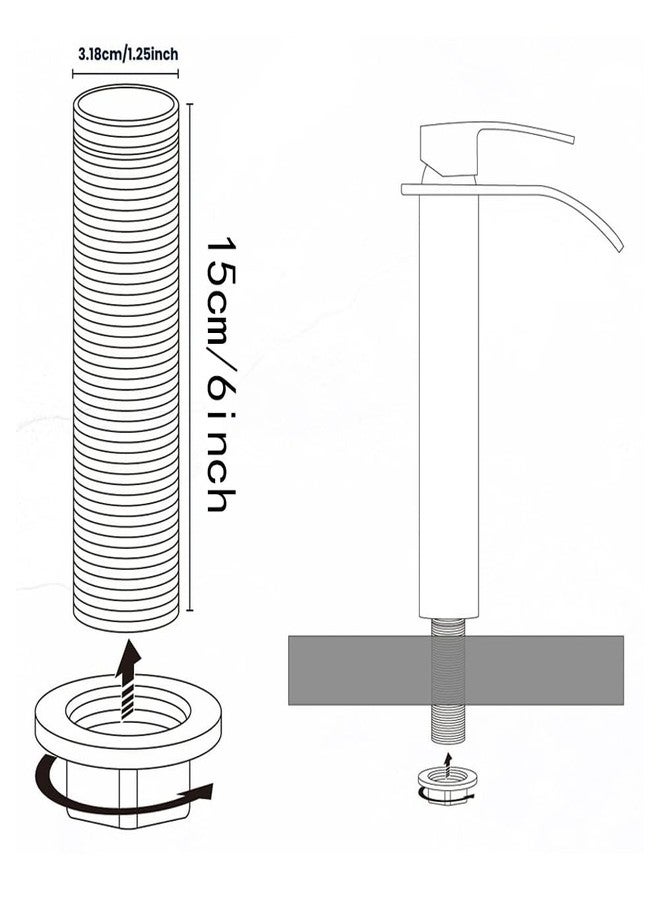 Weirun Faucet Nipple with Locking Nut and Washers 6 inch Extra Length Shank Nuts Faucet Tap Extension Threaded Pipe Mounting Hardware Part 15cm - Image 5