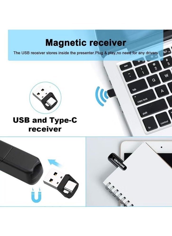 NIIMBOT Black Wireless Presenter Remote, Presentation Clicker with Hyperlink & Volume Remote Control PowerPoint Office Presentation Clicker for Keynote/PPT/Mac/PC/Laptop(Battery Included)  - Image 3