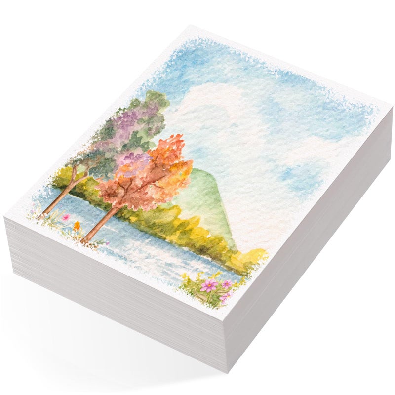 Prudiut 80 Sheets Watercolor Paper Bulk, 5 x 7 in, 110 Lb/230 GSM, Cold Press - Image 1