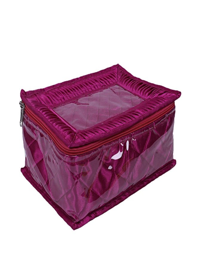 Ansari Handcraft Vanity Box for Keeping Jewellery with 11 Zipped Pouches Pink - Image 1