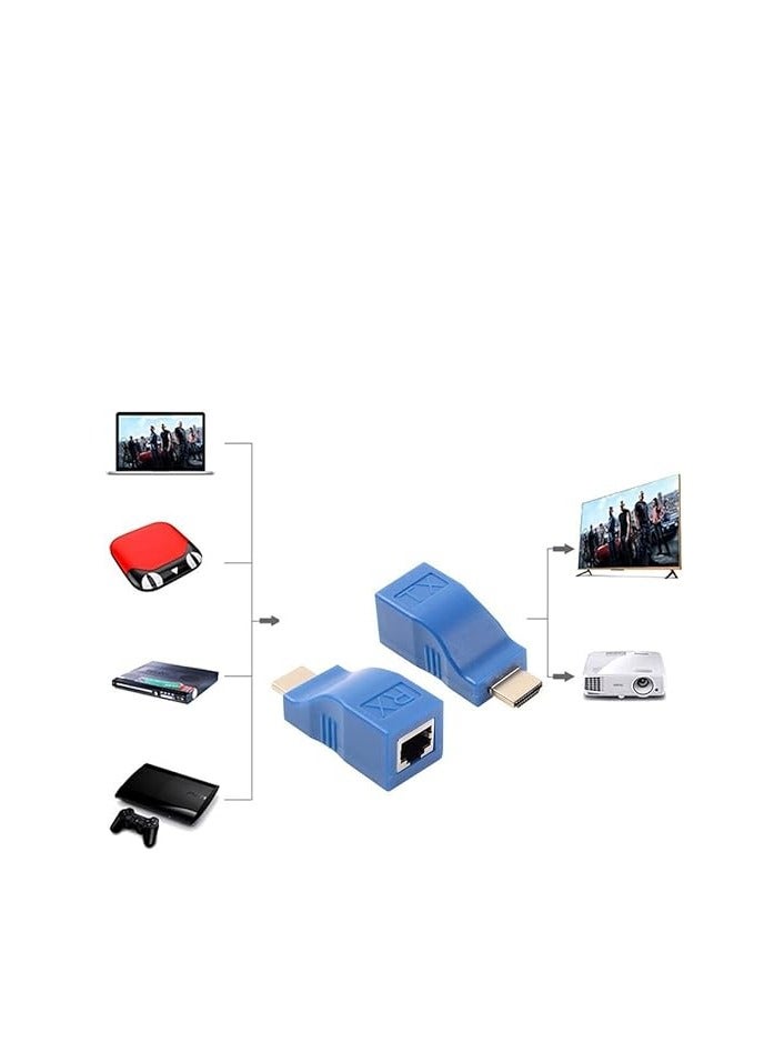 مايكرو وير مايكرووير موسع اتش دي ام اي، موسع شبكة HDMI 30 متر ومحول استقبال v1.4 rj45 cat5e cat6 محول ايثرنت LAN 1080p لتلفزيون HDTV hdpc HD TV DVD، متعدد الألوان - Image 4