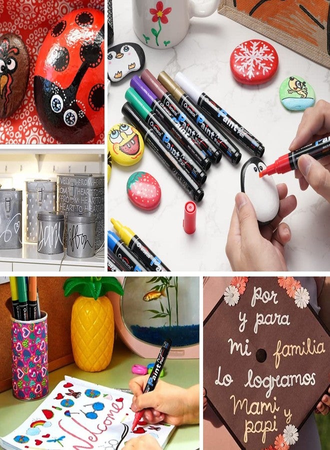 Overseas Red Paint Pens Paint Markers - Permanent Acrylic Markers 2 Pack, Water Based, Quick Dry, Waterproof Marker Pen for Rock, Wood, Plastic, Metal, Canvas, Glass, Fabric, Mugs. Medium Tip - Image 4