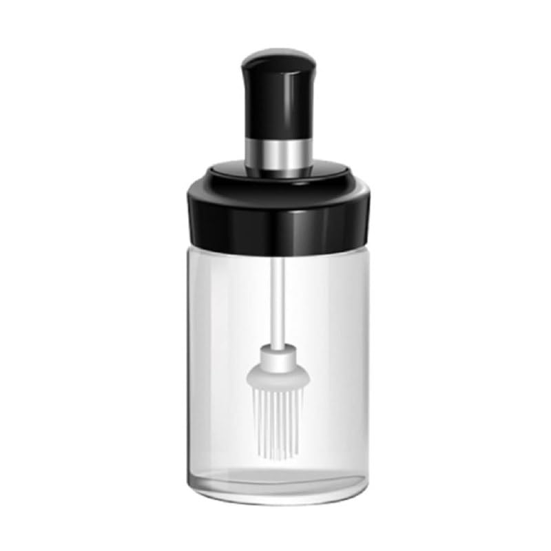 STARKENDY 250 ml Glass Oil Dispenser with Basting Brush, Oil Ghee Containers for Kitchen Brush for BBQ Pastry Grill Baking Cooking (Pack Of 1) - Image 2