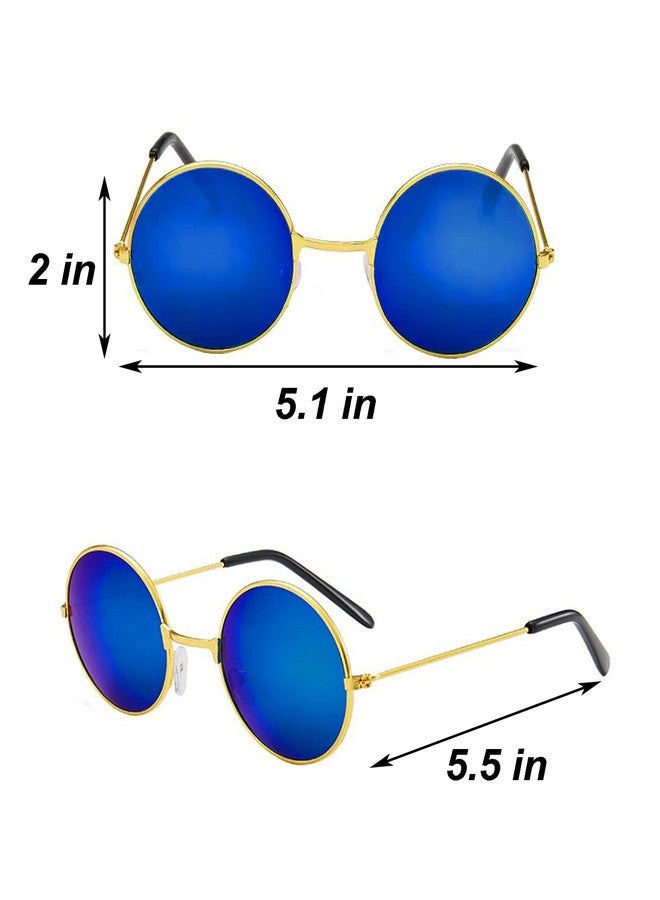 Deerjoke 60s 70s Disco Outfit Hippie Costume Women, 1970 Style Clothes Dress Peace Sign Accessories Jewelry Halloween (Blue, Large) - Image 5