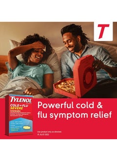TYLENOL Cold + Flu Severe Medicine Caplets for Cold, Flu, Fever & Cough Relief, 50 Pouches of 2 ct.  - Image 3