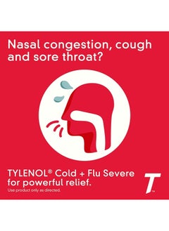 TYLENOL Cold + Flu Severe Medicine Caplets for Cold, Flu, Fever & Cough Relief, 50 Pouches of 2 ct.  - Image 2