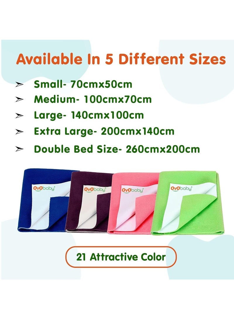OYO BABY Toddler Baby Bed Sheet with Water Resistant and Easily Washable Dry Sheet, Extra Absorbent Washable Dry Sheet | Soft and Fleece Baby Bed Sheet for Toddler Kids, Large Size 140 X 100cm, Peach - Image 2