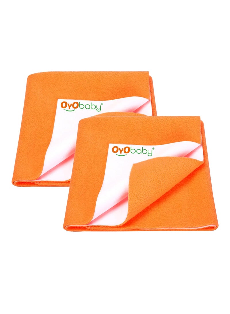 OYO BABY Toddler Baby Bed Sheet with Water Resistant and Easily Washable Dry Sheet, Extra Absorbent Washable Dry Sheet | Soft and Fleece Baby Bed Sheet for Toddler Kids, Large Size 140 X 100cm, Peach - Image 1