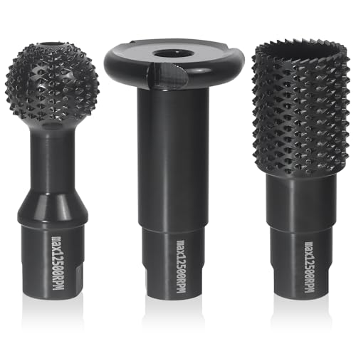 Pomsare 3 PCS Upgraded Wood Grinder Ball Gouge with 5/8-11 Thread for 4 1/2 and 5 Inch Angle Grinder Attachments, Power Carving Tools with Sphere Rotary Burr Carbide Steel Electric for Wood Hollowing Slotting - Image 1