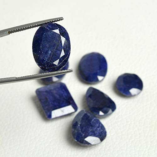 Gemhub Natural Blue Sapphire Loose Gemstone For Jewellery Making 100.00 Carats Gemstone Necklace for Women-7Pcs Lot - Image 3