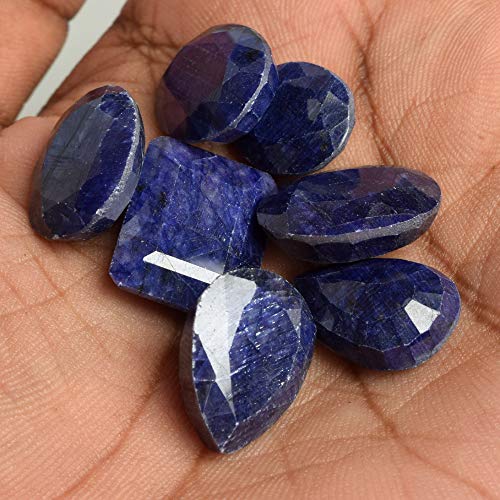 Gemhub Natural Blue Sapphire Loose Gemstone For Jewellery Making 100.00 Carats Gemstone Necklace for Women-7Pcs Lot - Image 5