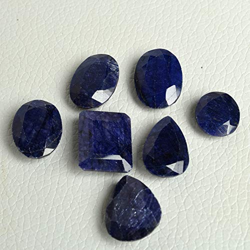 Gemhub Natural Blue Sapphire Loose Gemstone For Jewellery Making 100.00 Carats Gemstone Necklace for Women-7Pcs Lot - Image 2