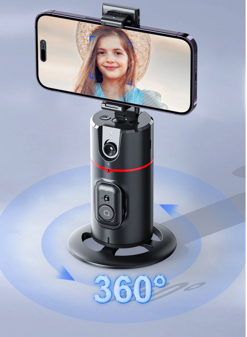 New mobile phone follow-up gimbal, desktop live panoramic follow-up selfie stand, AI face recognition 360-degree rotation  - Image 1