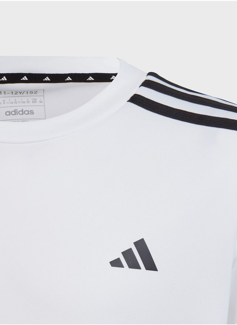Adidas - Kids Train Essential 3 Stripes T-Shirt - Image 1