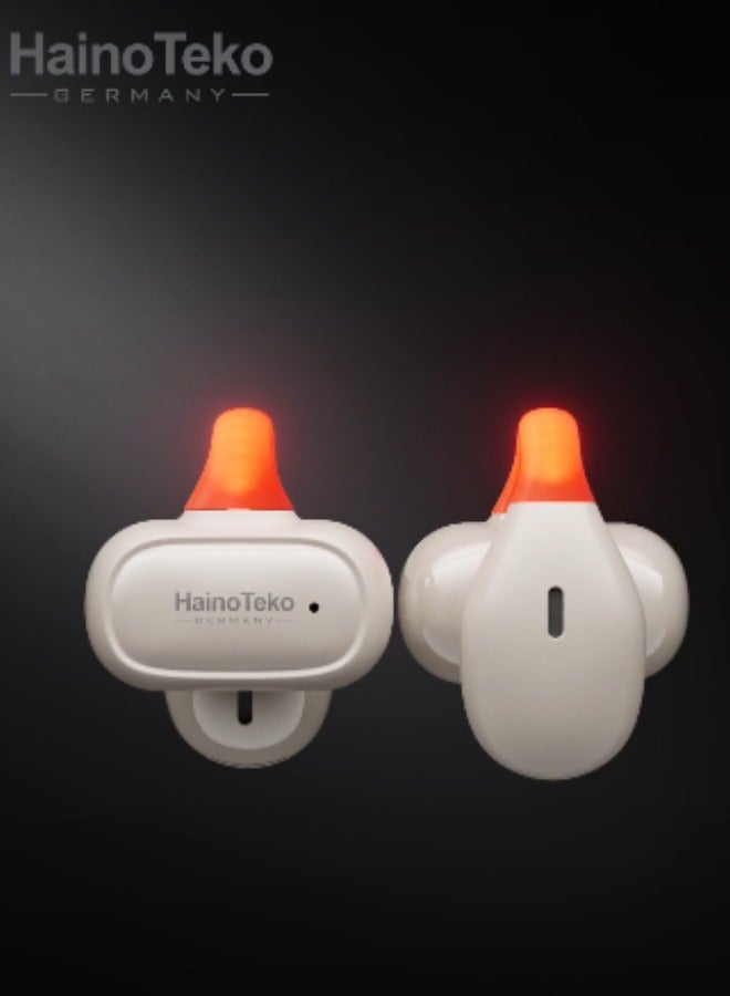 Haino Teko Haino Teko Germany OWS-H5  Bluetooth Earphones with High-Quality Sound, Super Clear Mic, and Touch Controls – Stylish & Comfortable White Wireless Earphones for Music, Calls, and Sports. - Image 2