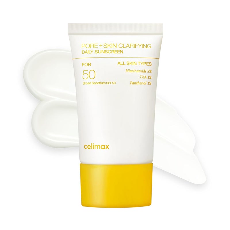 celimax Pore+Skin Clarifying Daily Sunscreen | SPF 50 Broad Spectrum, Sunscreen with TXA & Niacinamide, Non-Sticky, No White Cast, For All Skin Tones, Korean Skincare, 50ml - Image 1