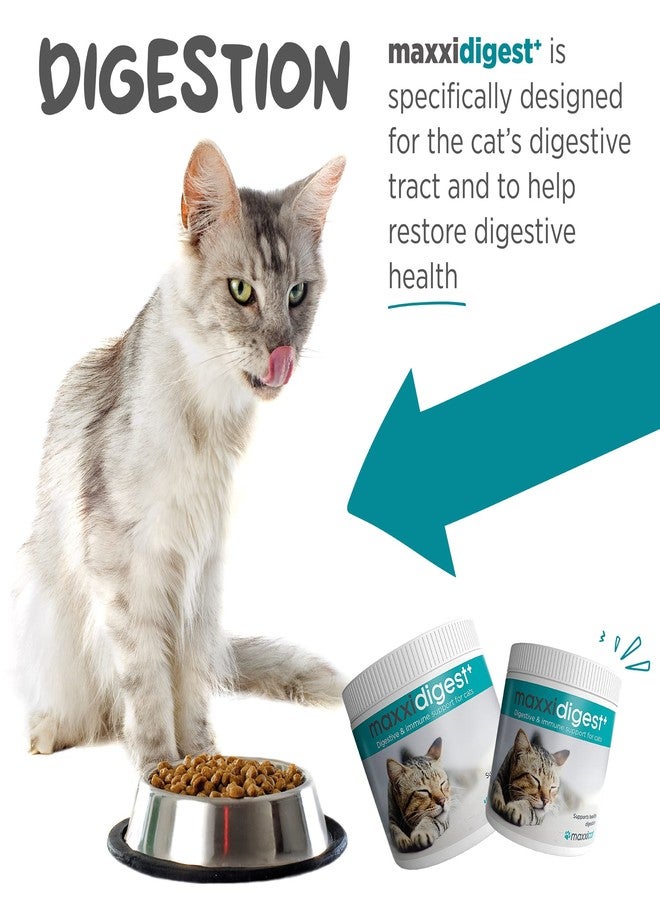 maxxipaws ماكسيبوز ماكسيديجست+ بريبيوتيك وبروبيوتيك للقطط 3.2 أونصة | مسحوق بروبيوتيك للقطط مع إنزيمات هضمية متطورة لصحة الأمعاء والمناعة | يدعم الهضم، وحساسية الطعام، وحكة الجلد - Image 5