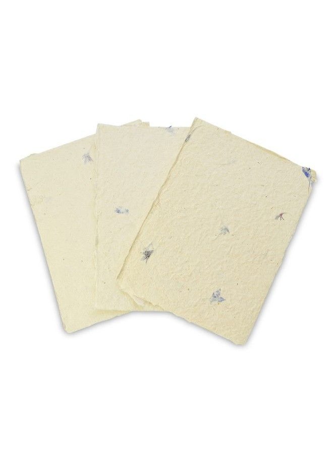 Kathmandu Valley Co. - Handmade Lokta Card Stock 5X7 Inch Paper With Petal Flourish And Deckle Edge. Tree Free Lokta Paper For Vintage Stationery Printing And Decorative Invitations (100 Sheets Cornflower) - Image 1