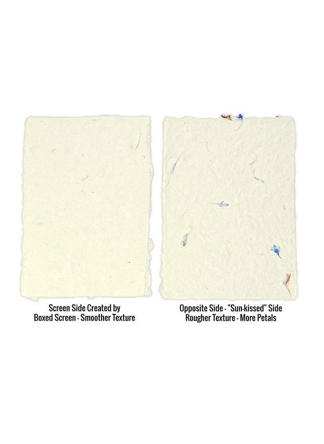 Kathmandu Valley Co. - Handmade Lokta Card Stock 5X7 Inch Paper With Petal Flourish And Deckle Edge. Tree Free Lokta Paper For Vintage Stationery Printing And Decorative Invitations (100 Sheets Cornflower) - Image 1