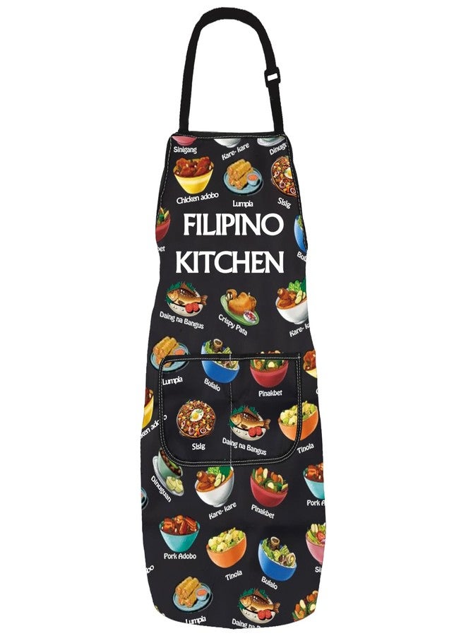 PXTIDY Filipino Food Cooking Apron Filipino Cuisine Gift Philippines Vacation Gift Philippines Kitchen Apron With Pockets - Image 1