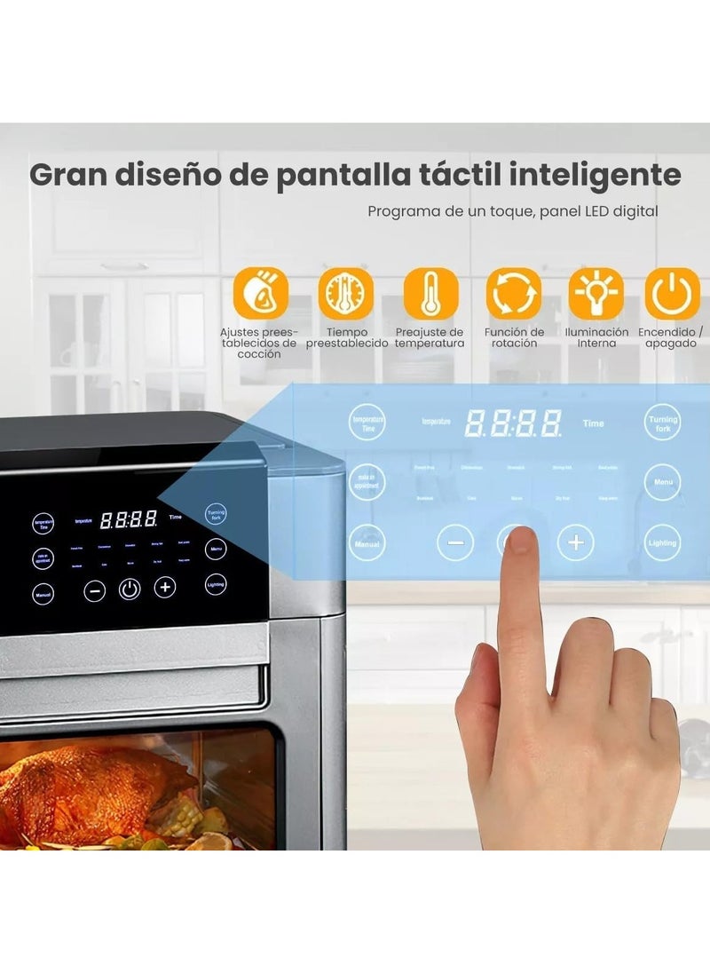 دينكس فرن مقلاة هوائية, تقنية الحمل الحراري السريع للهواء، التحكم الرقمي في درجة الحرارة، مؤقت 90 دقيقة، آمن للاستخدام في غسالة الأطباق 12 L 1600 W  - Image 4