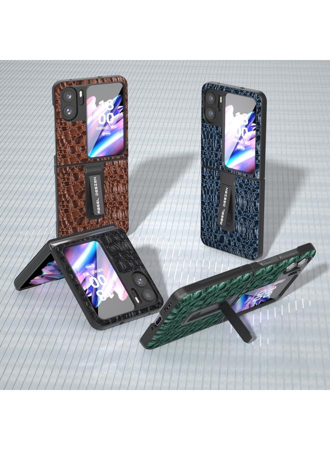 S-TOP Case For OPPO Find N2 Flip ABEEL Genuine Leather Sky Series Phone Case with Holder - Image 5