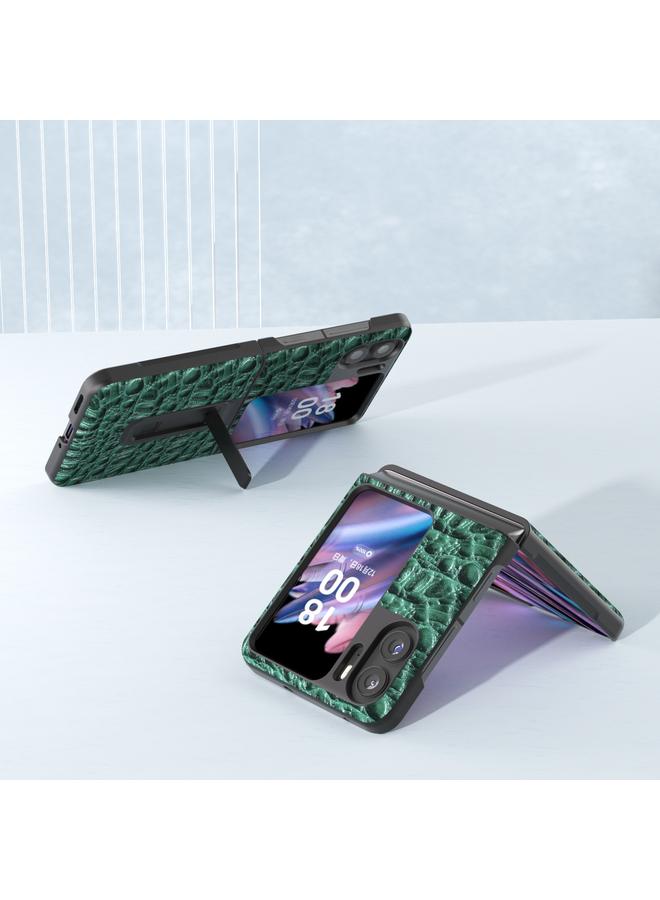 S-TOP Case For OPPO Find N2 Flip ABEEL Genuine Leather Sky Series Phone Case with Holder - Image 3