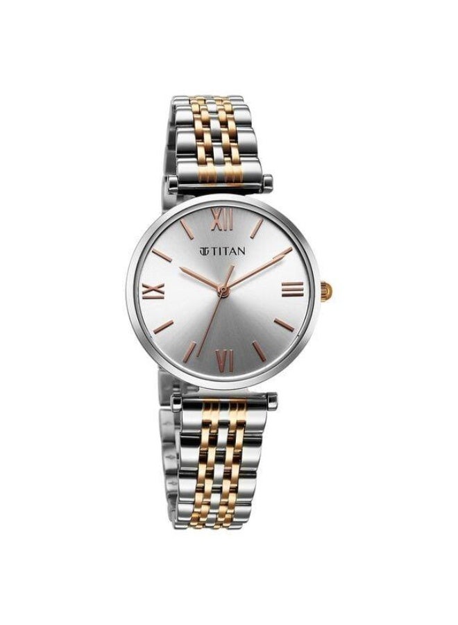 TITAN Workmode Quartz Analog Silver Dial Two Toned Silver & Rose Gold Metal Strap Watch for Women - 95313KM01 - Image 2
