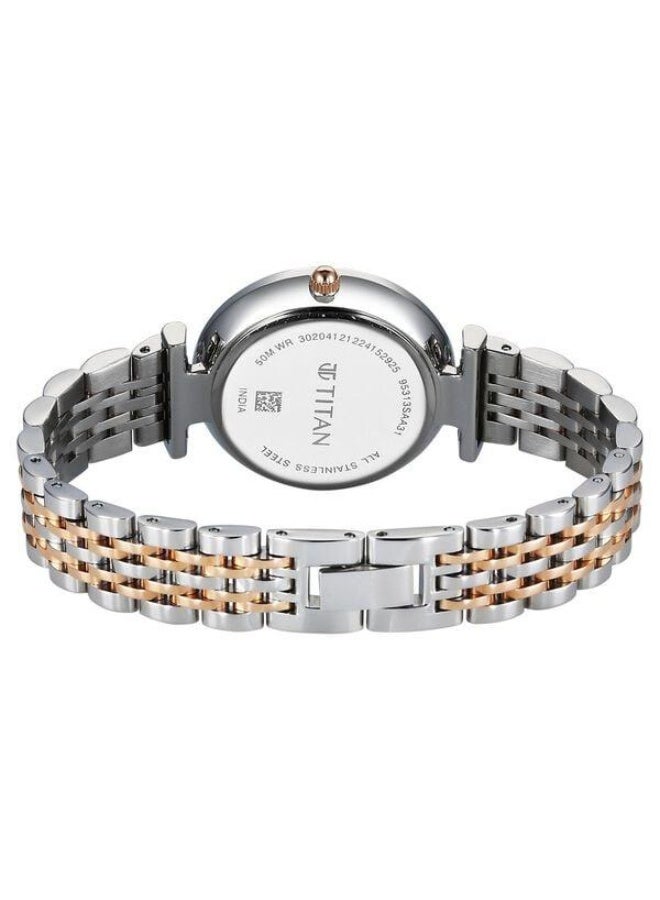 TITAN Workmode Quartz Analog Silver Dial Two Toned Silver & Rose Gold Metal Strap Watch for Women - 95313KM01 - Image 5