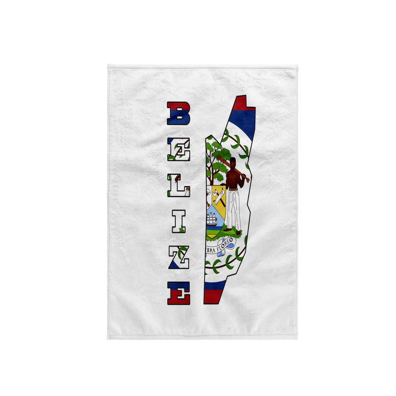 3D Rose The Flag Outline map and Name of The Country of Belize TWL_55482_1 Towel 15 x 22