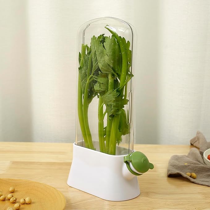 VALUEVIBES VALUEVIBES Fresh Herb Keeper with BuiltIn Peeler Herb Vegetable Storage Container for Fridge Ideal for Parsley Basil Coriander and Asparagus WHITE  - Image 5