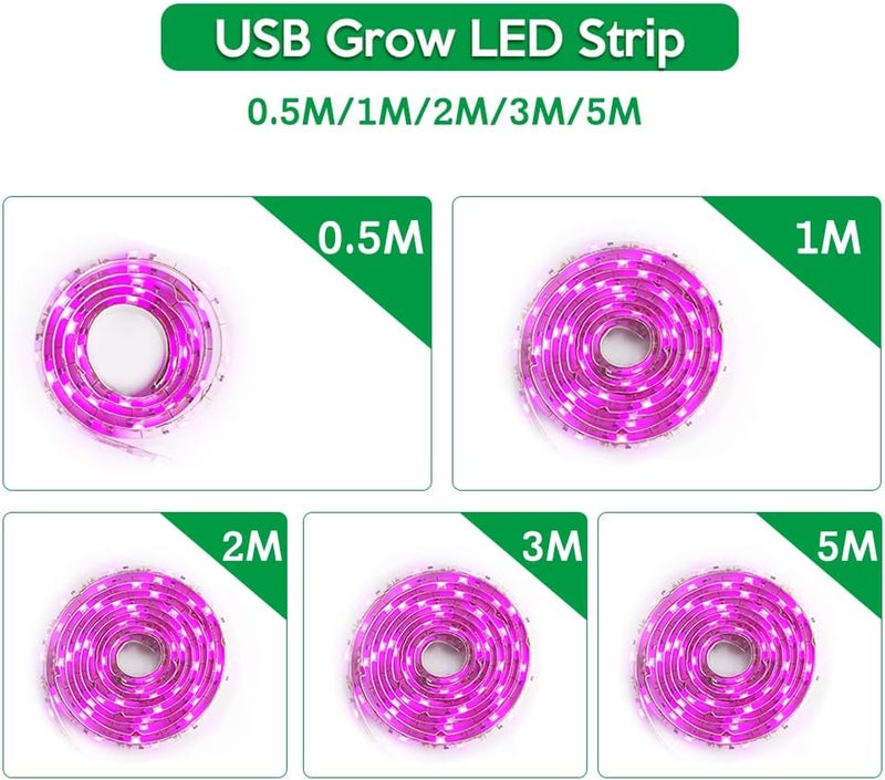 ميريديان شريط إضاءة ليد زراعي كامل الطيف بطول 5 أمتار يعمل بـ USB من Meridian - تيار 5 فولت - Image 2