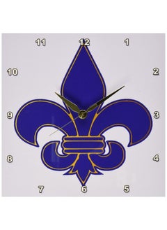 3DROSE Dpp_22361_1 Large Navy Blue And Gold Fleur De Lis Christian Saints Symbol Wall Clock 10 By 10Inch  - Image 2