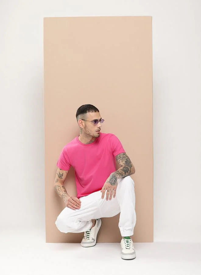 Difference of Opinion Plain Regular Fit T-Shirt by Styli