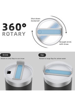 Reema 2 Pcs Replacement Tumbler Lid for Stanley 40 oz Cup, Dustproof Spill Proof Splash Resistant Tumbler Covers for Stanley and More Coffee Mugs  - Image 3