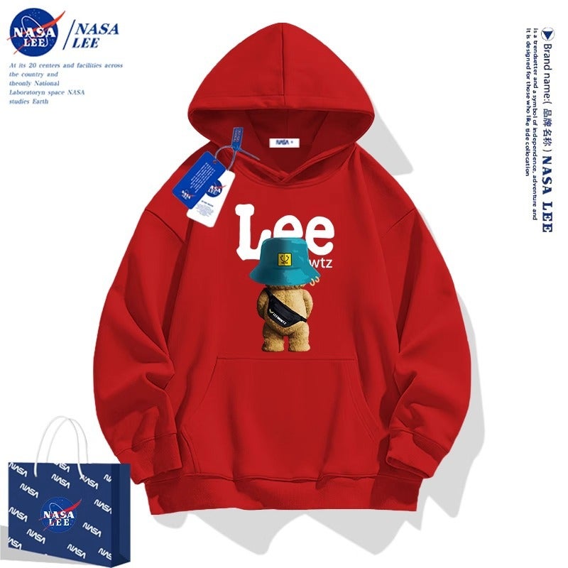 Nasa Joint Bear Hooded Sweater Men'S And Women'S American Tide Brand Lovers Coat - Image 5
