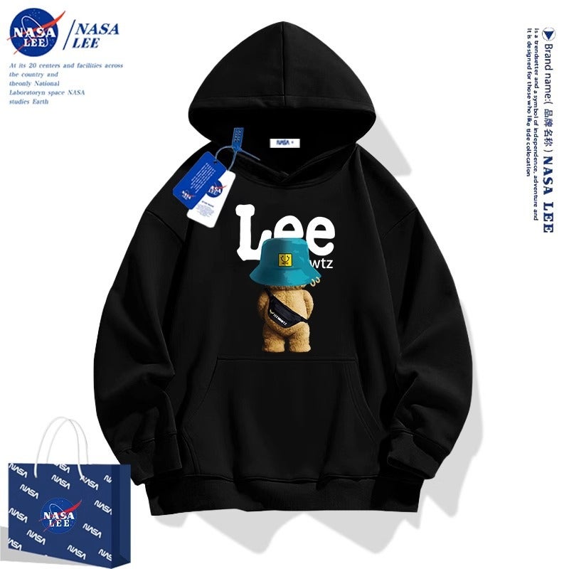 Nasa Joint Bear Hooded Sweater Men'S And Women'S American Tide Brand Lovers Coat - Image 2