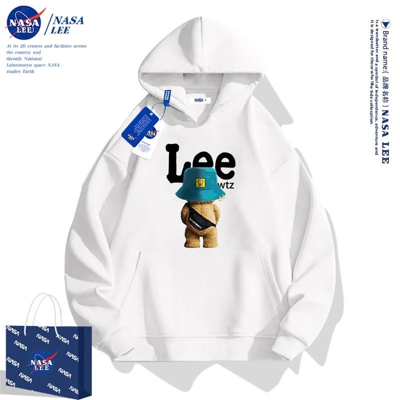 Nasa Joint Bear Hooded Sweater Men'S And Women'S American Tide Brand Lovers Coat - Image 3