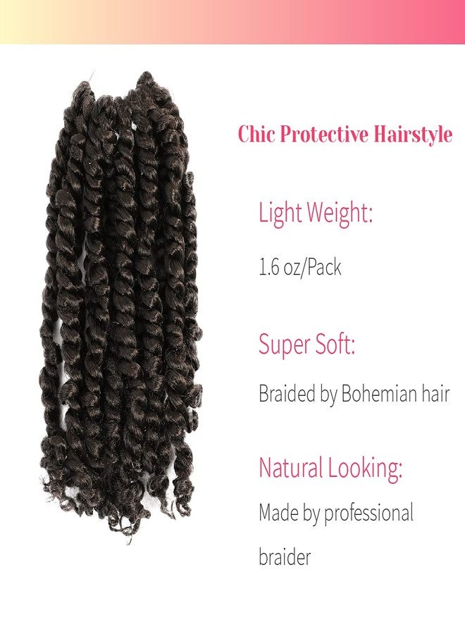 بوهوبابي شعر كروشيه BOHOBABE Passion Twist مجدول مسبقًا، بني قصير، 10 بوصات، حلقات مسبقة، شعر كروشيه Passion Twist للتضفير، 8 عبوات (4#) - Image 3