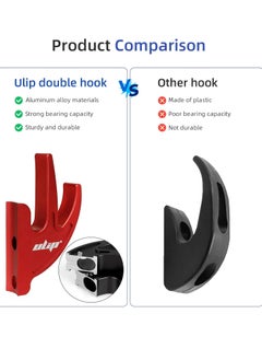 ULIP Scooter Double Front Hook Aluminum Carrying Hook Handy Hanger Hook For Scooter With M5 Screws For Xiaomi M365 Pro Mi3 1S Scooters Red  - Image 3