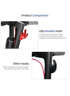 ULIP Scooter Double Front Hook Aluminum Carrying Hook Handy Hanger Hook For Scooter With M5 Screws For Xiaomi M365 Pro Mi3 1S Scooters Red  - Image 4