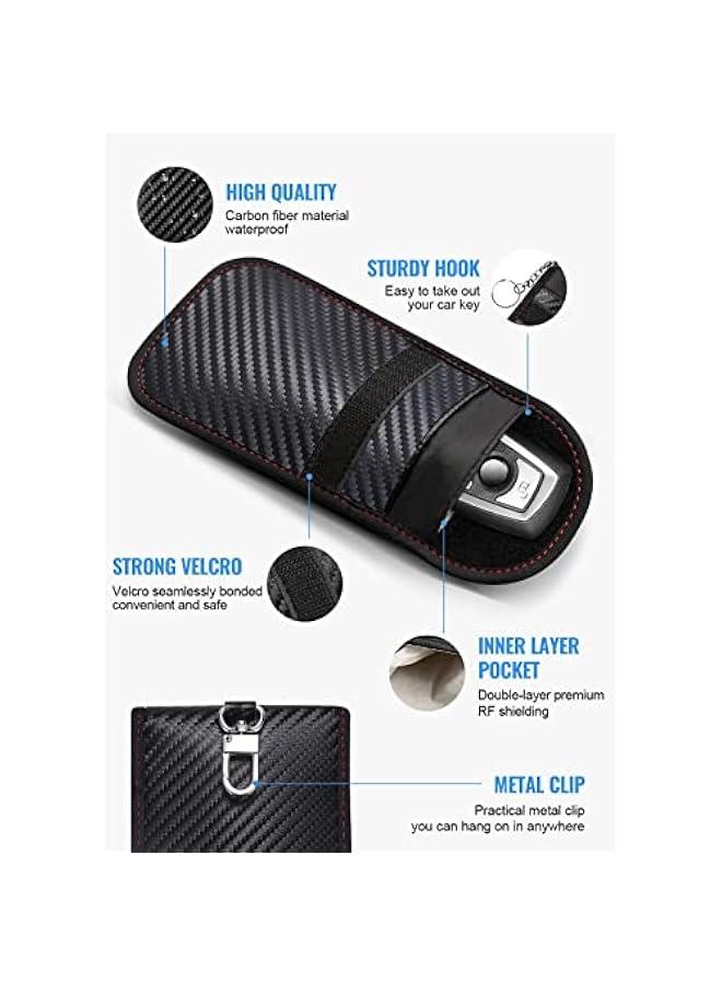 Faraday Pouch for Car Keys, Faraday Bag, Car RFID Signal Blocking Holder, Key Fob Protector, Key fob cage Block Signal Anti-Theft Fob Case (2 Pack) - Image 5