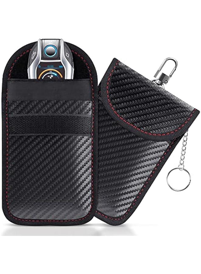 Faraday Pouch for Car Keys, Faraday Bag, Car RFID Signal Blocking Holder, Key Fob Protector, Key fob cage Block Signal Anti-Theft Fob Case (2 Pack) - Image 1